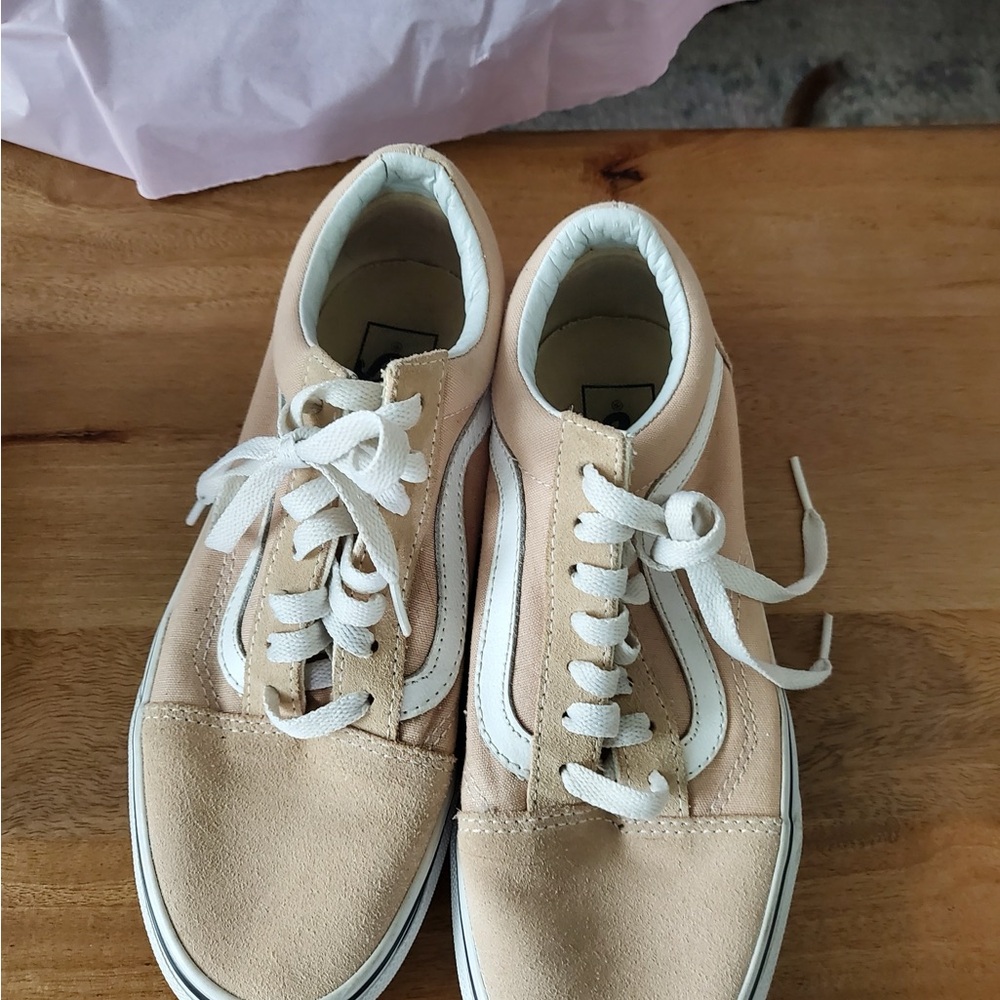 Vans Cream and White Casual Sneakers